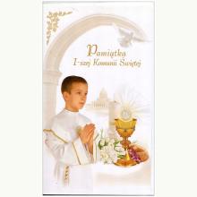 Pamiątka Pierwszej Komunii Świętej - kartka okolicznościowa (chłopiec), P0085