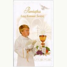 Pamiątka Pierwszej Komunii Świętej - kartka okolicznościowa (chłopiec), P0104