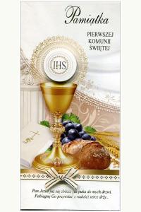 Karnet De Lux złocony Komunia