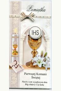 Karnet De Lux złocony Komunia