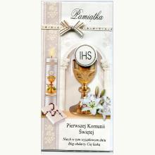 Karnet De Lux złocony Komunia, P0114