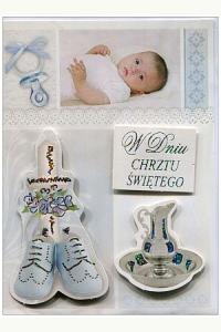 Karnet B6 z naklejkami holograficznymi Chrzest (dla chłopca)