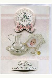 Karnet B6 z naklejkami holograficznymi Chrzest (dla dziewczynki)