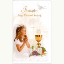 Pamiątka Pierwszej Komunii Świętej - kartka okolicznościowa (dziewczynka), P0103