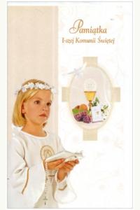 Pamiątka Pierwszej Komunii Świętej - kartka okolicznościowa (dziewczynka)