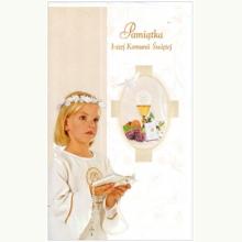 Pamiątka Pierwszej Komunii Świętej - kartka okolicznościowa (dziewczynka), P0103