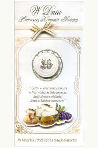 Karnet De Lux złocony Komunia