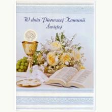 Pamiątka Pierwszej Komunii Świętej - kartka okolicznościowa (dziewczynka), 5903292990088