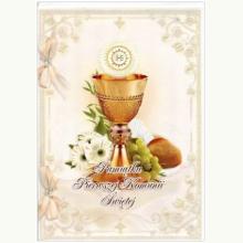 Pamiątka Pierwszej Komunii Świętej - kartka okolicznościowa (dziewczynka), 5903292990088